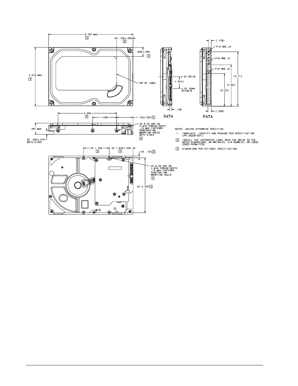 Drive dimensions for 40-160 gb models | Maxtor DIAMONDMAX 100451230 User Manual | Page 38 / 56