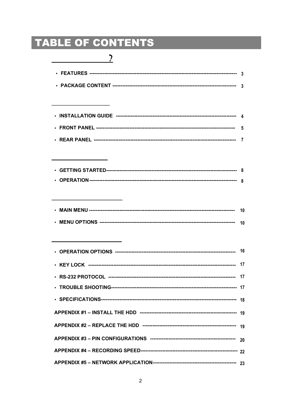 Maxtor 4 CH Digital Video Recorder User Manual | Page 3 / 24