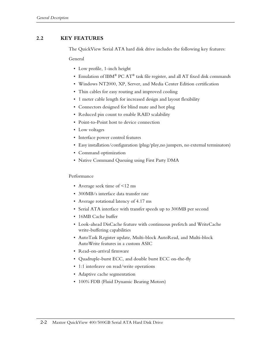 2 key features | Maxtor QUICKVIEW ATA User Manual | Page 13 / 63