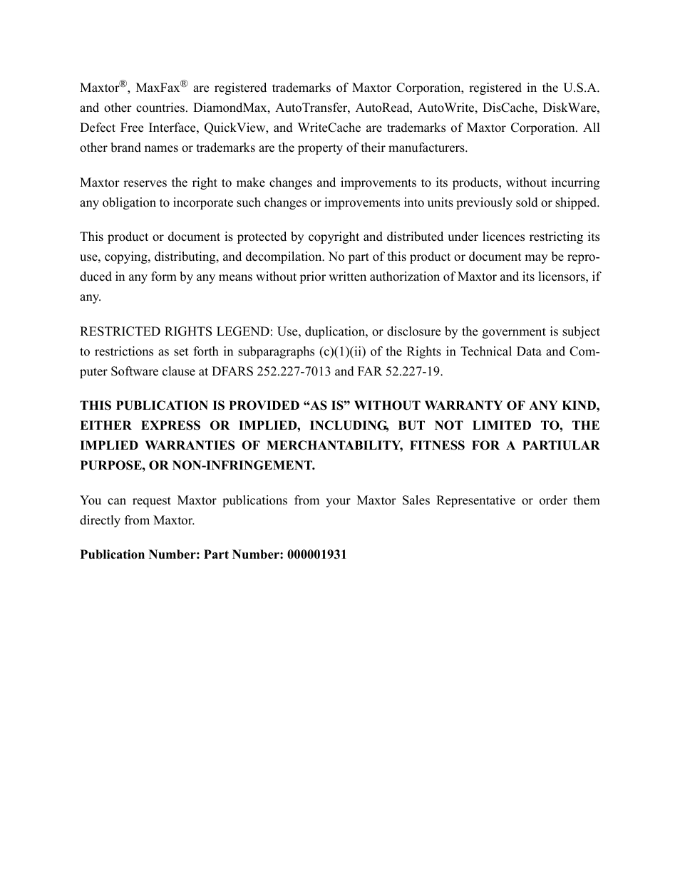 Maxtor QUICKVIEW ATA User Manual | Page 3 / 63