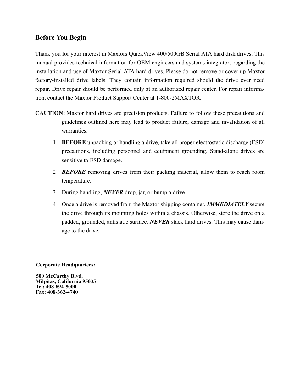 Maxtor QUICKVIEW ATA User Manual | Page 4 / 63