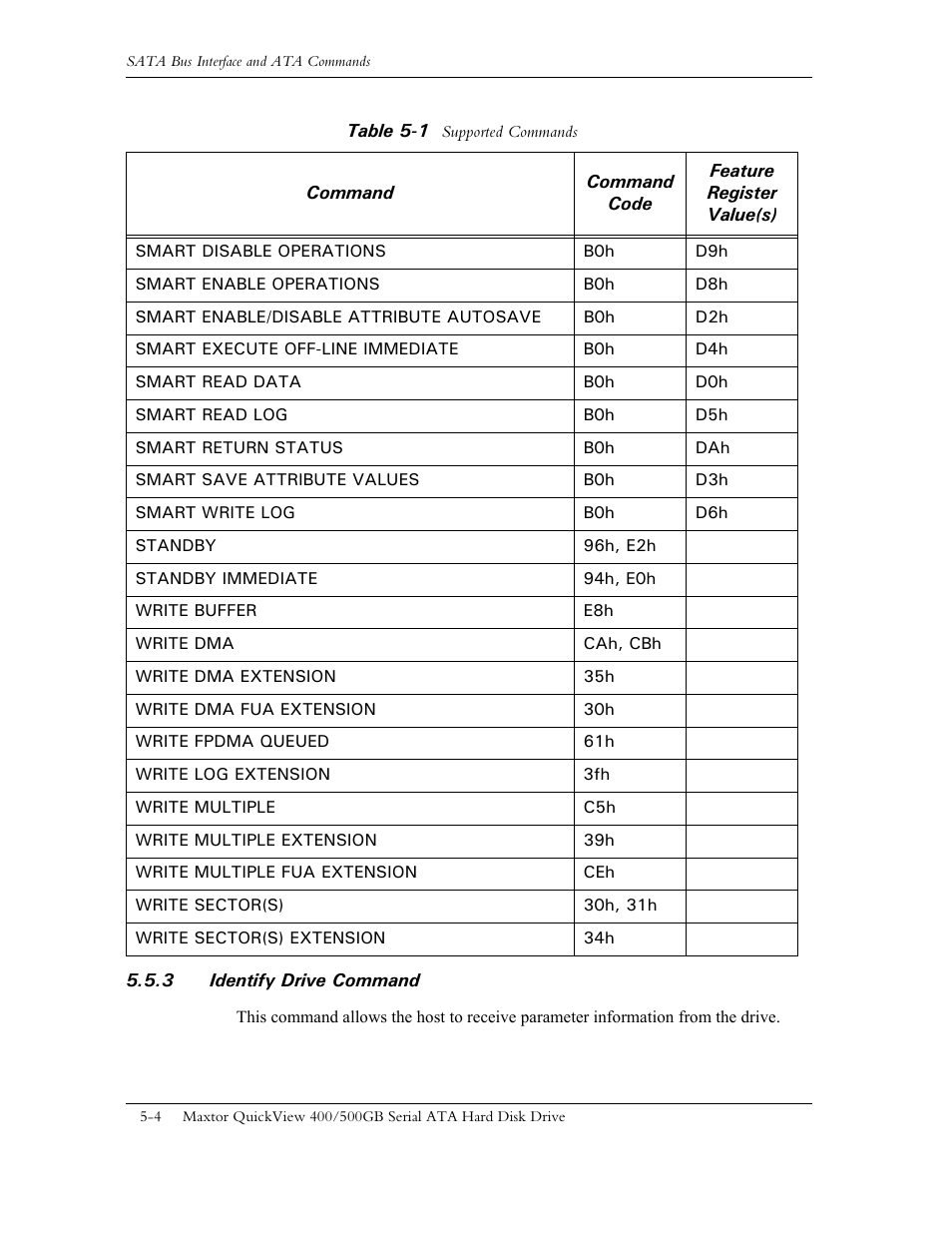 3 identify drive command, 3 identify drive command -4 | Maxtor QUICKVIEW ATA User Manual | Page 41 / 63