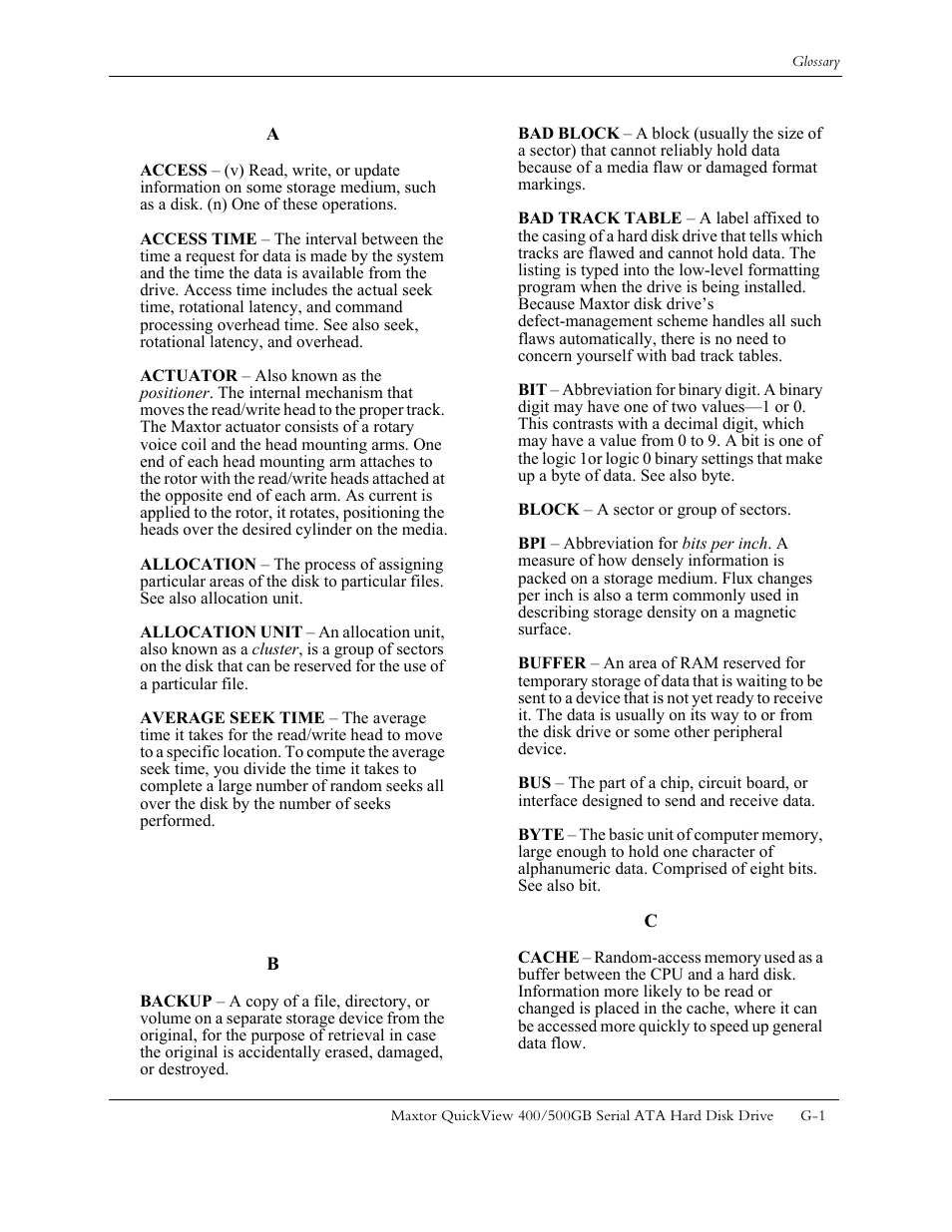 Maxtor QUICKVIEW ATA User Manual | Page 55 / 63