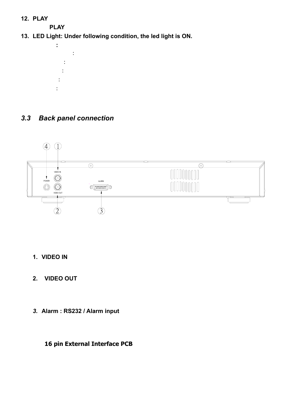 3 back panel connection | Maxtor Digital Video Recorder CBC V 0.4 User Manual | Page 11 / 35
