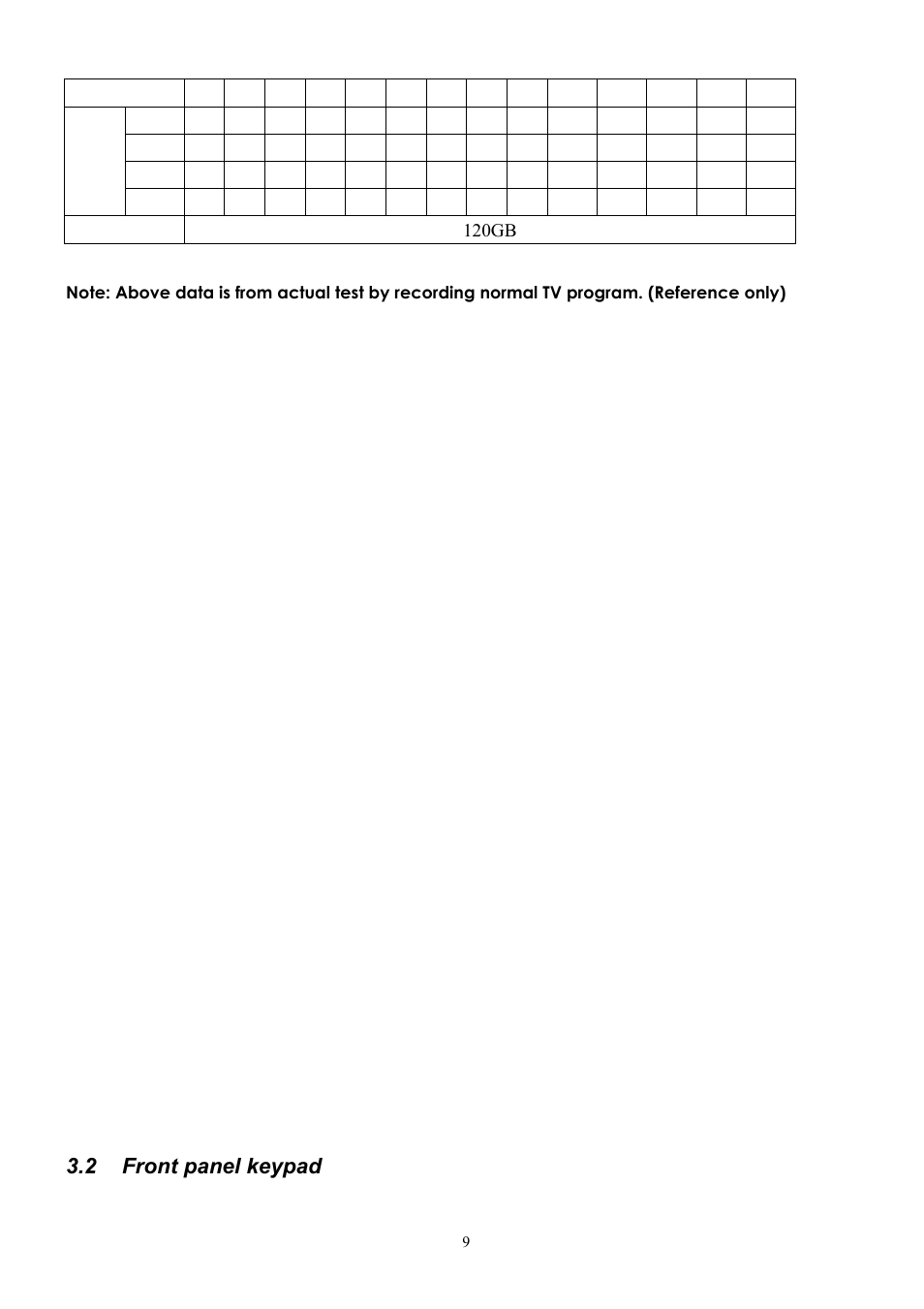 2 front panel keypad | Maxtor Digital Video Recorder CBC V 0.4 User Manual | Page 9 / 35