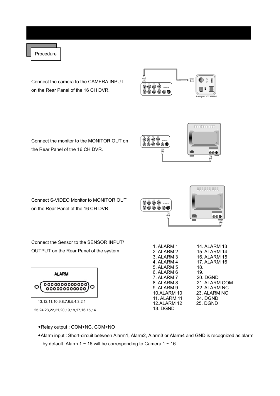 Installation, Output on the rear panel of the system | Maxtor 16 Channel Digital Video Recorder User Manual | Page 7 / 51