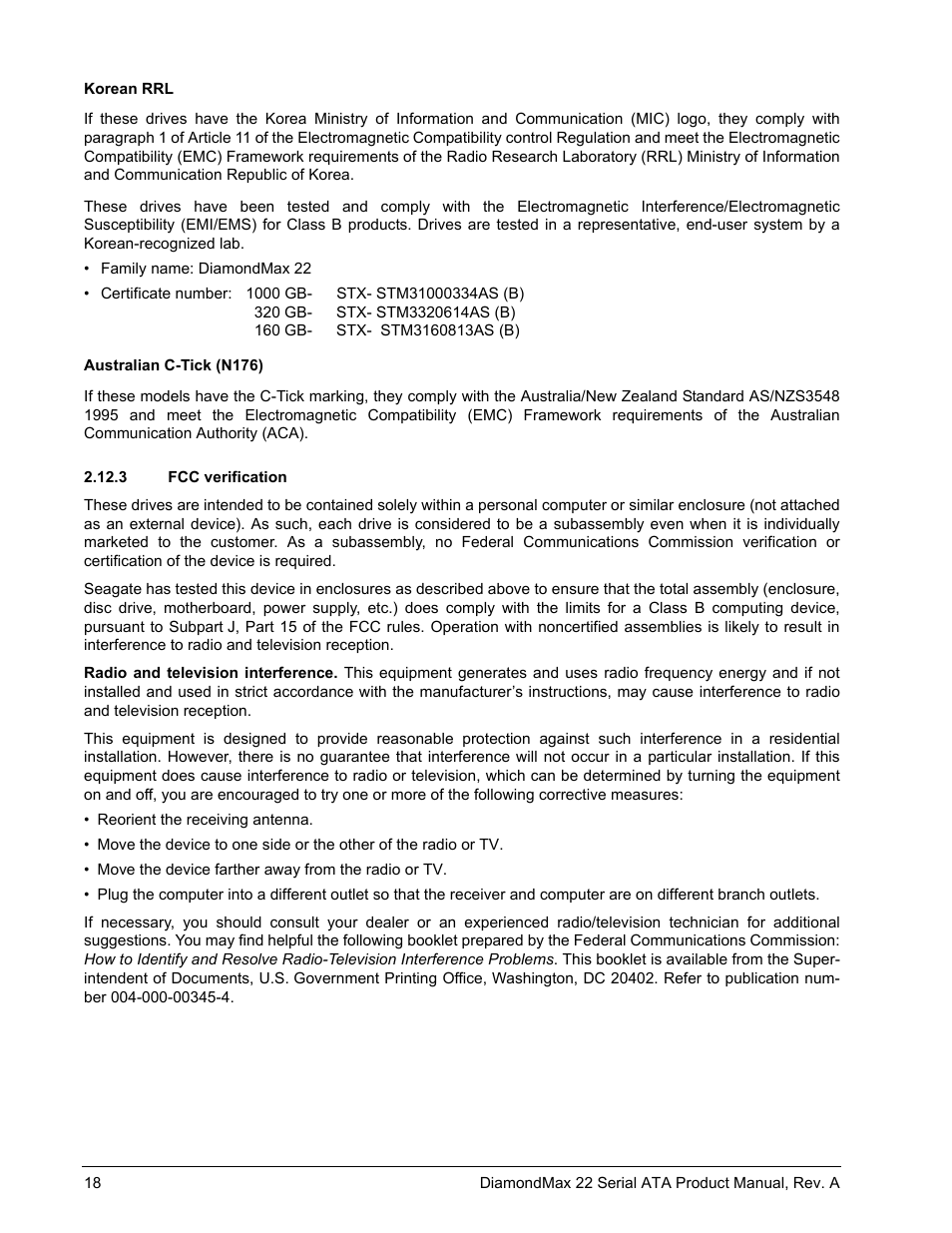 3 fcc verification | Maxtor DIAMONDMAX 22 STM31000334AS User Manual | Page 24 / 48