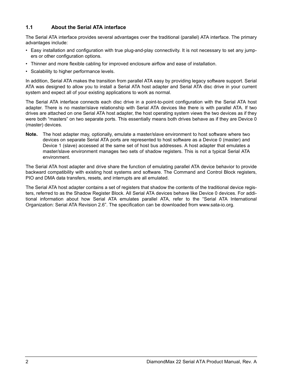 1 about the serial ata interface | Maxtor DIAMONDMAX 22 STM31000334AS User Manual | Page 8 / 48