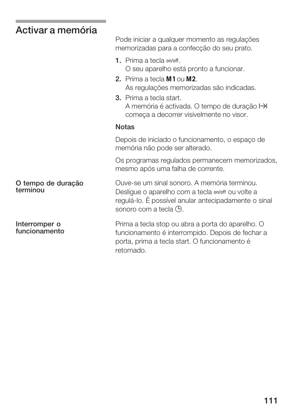 Activar a memória | Siemens HF25M5L2 User Manual | Page 111 / 172