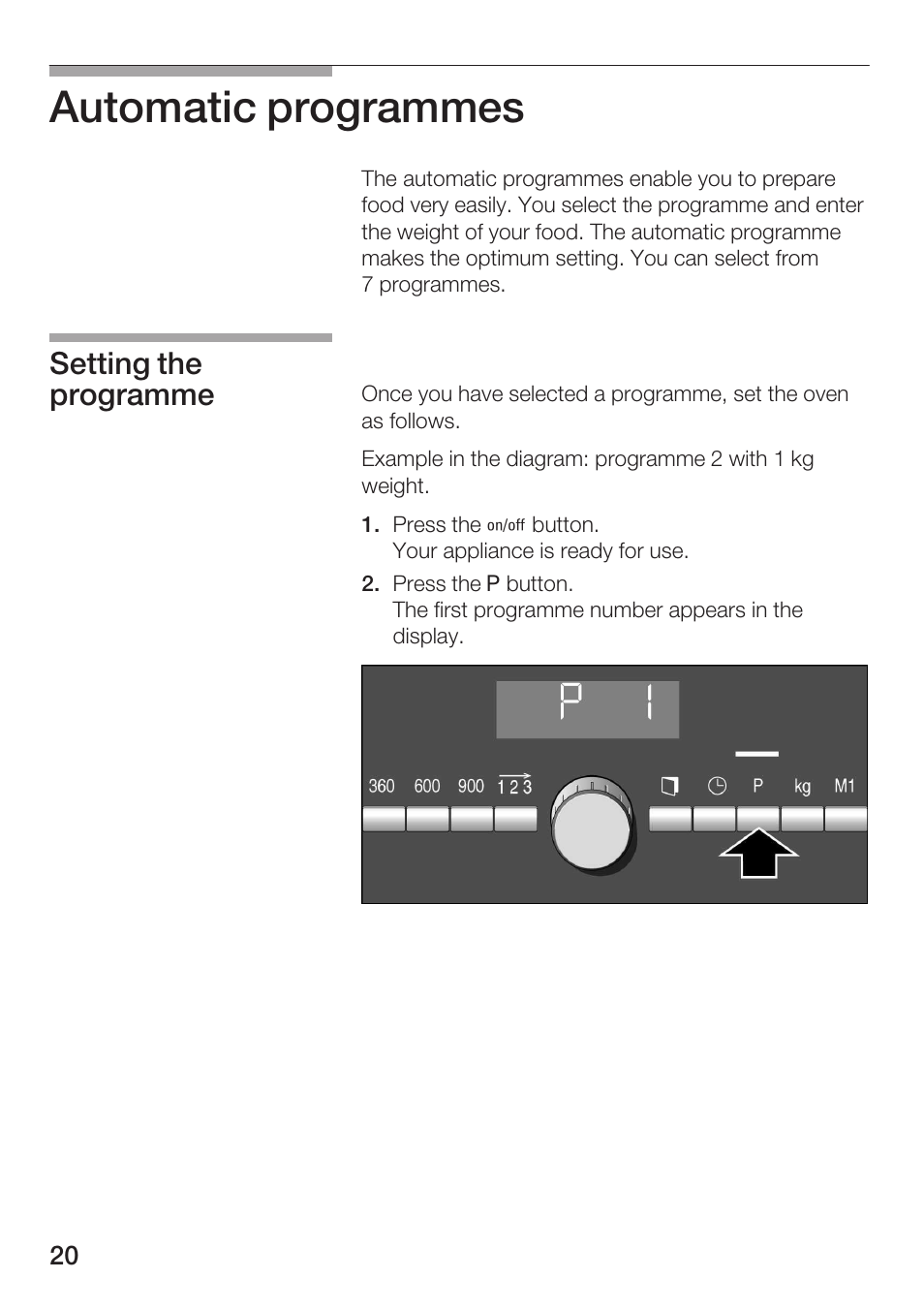 Automatic programmes, Setting the programme | Siemens HF25M5L2 User Manual | Page 20 / 172