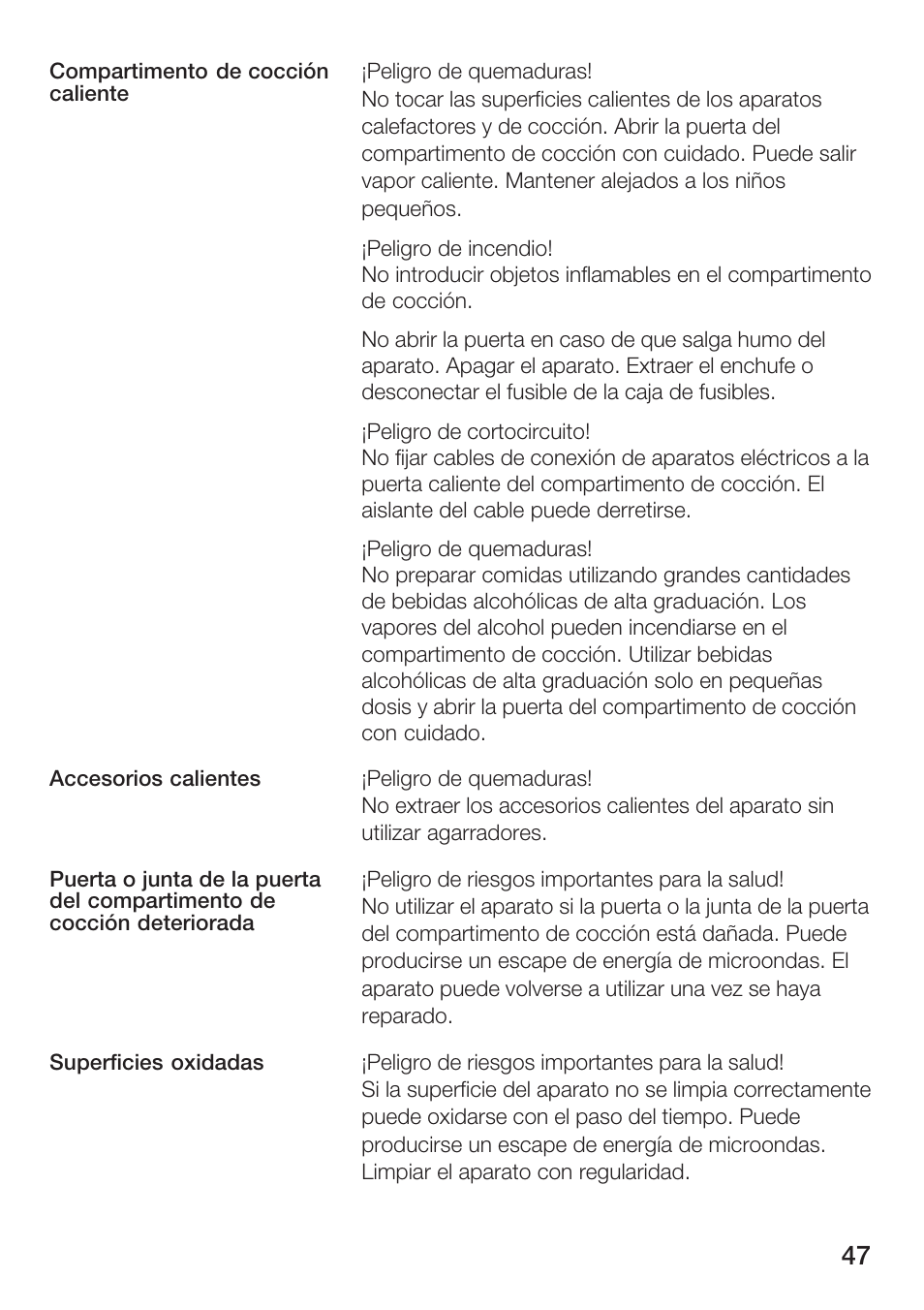 Siemens HF25M5L2 User Manual | Page 47 / 172
