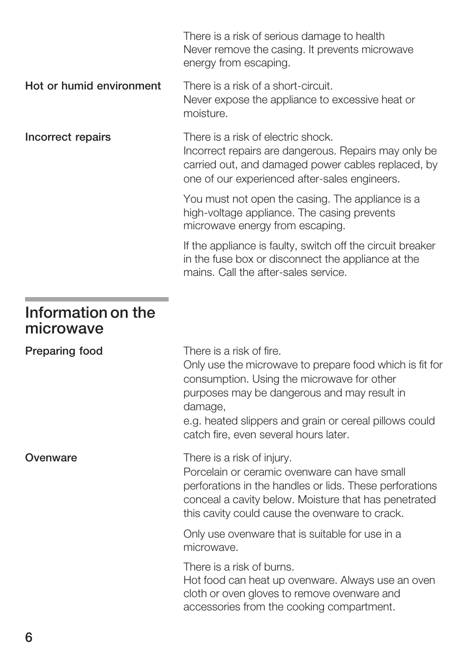 Information on the microwave | Siemens HF25M5L2 User Manual | Page 6 / 172
