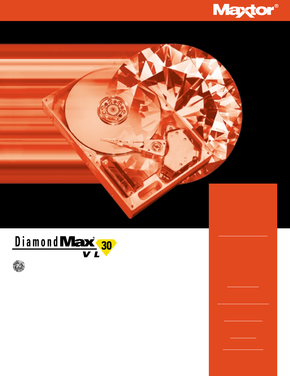 Maxtor DiamondMax VL 30 Series User Manual | 2 pages