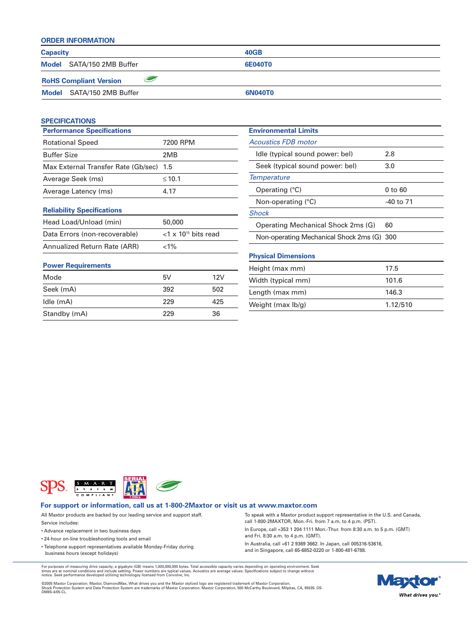 Maxtor DiamondMax 8S User Manual | Page 2 / 2