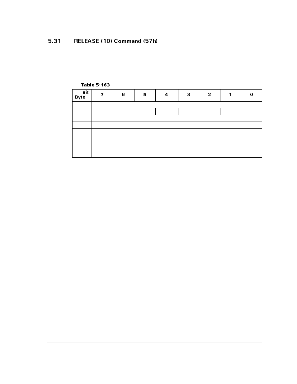 31 release (10) command (57h), 31 release (10) command (57h) -127, Table 5-163 | 4'.'#5'  %qoocpf j | Maxtor ATLAS 10K III User Manual | Page 191 / 284