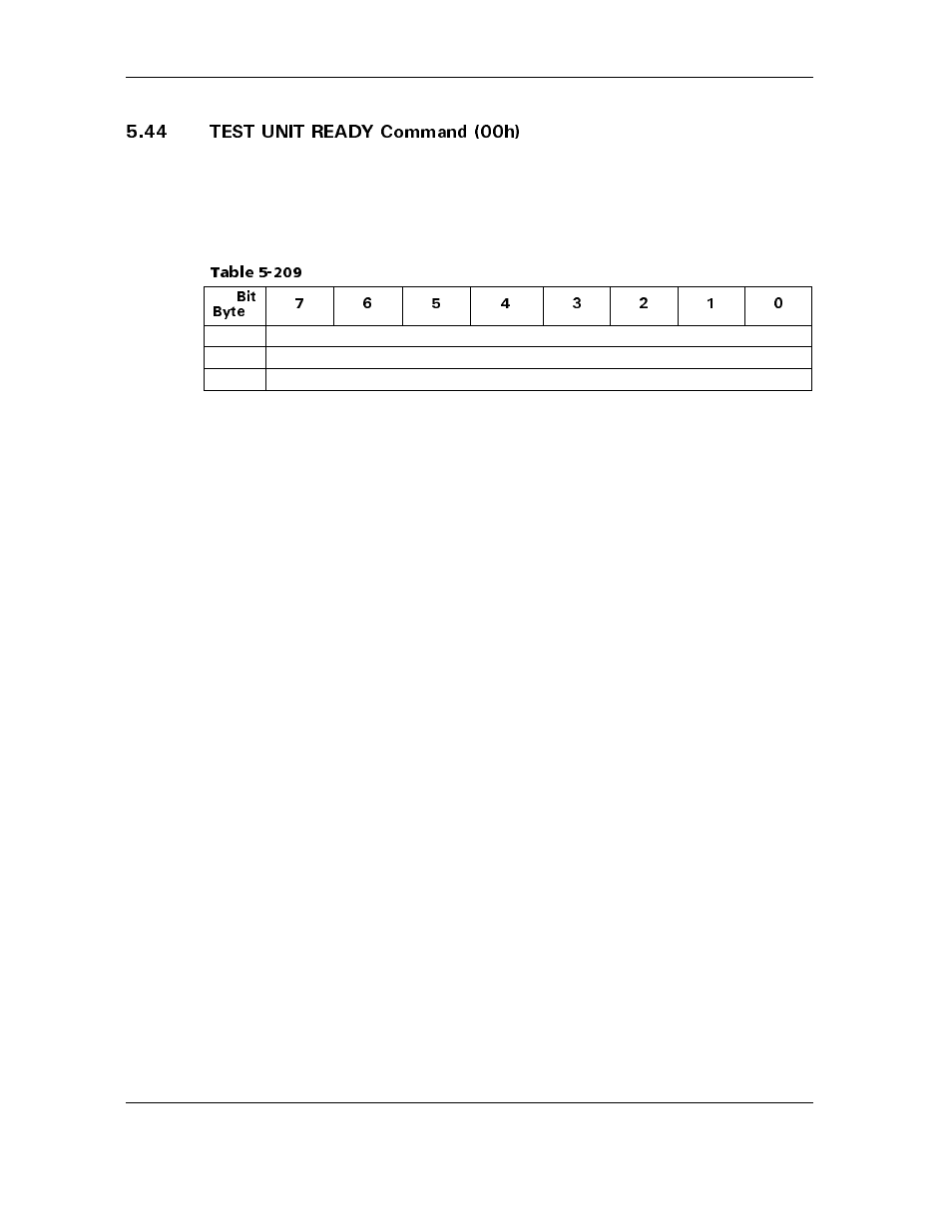 44 test unit ready command (00h), 44 test unit ready command (00h) -168, Table 5-209 | Maxtor ATLAS 10K III User Manual | Page 232 / 284