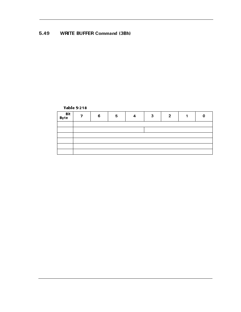 49 write buffer command (3bh), 49 write buffer command (3bh) -173, Table 5-218 | Maxtor ATLAS 10K III User Manual | Page 237 / 284