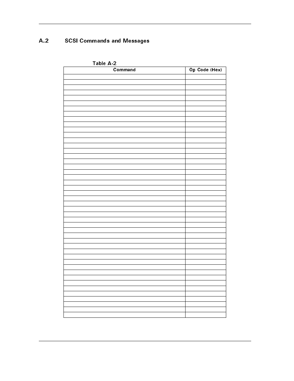 A.2 scsi commands and messages, Table a-2 scsi-3 quick reference – commands, Table a-2 | Maxtor ATLAS 10K III User Manual | Page 260 / 284