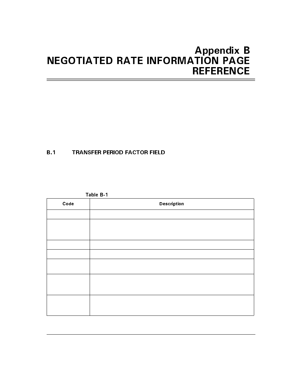 B.1 transfer period factor field, Rrgpfkz, Table b-1 | Maxtor ATLAS 10K III User Manual | Page 265 / 284