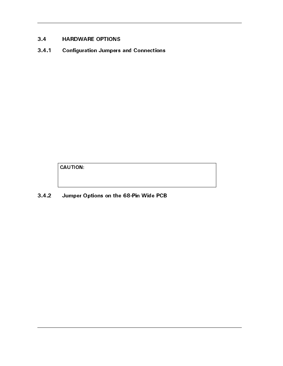 4 hardware options, 1 configuration jumpers and connections, 2 jumper options on the 68-pin wide pcb | 4 hardware options -6 | Maxtor ATLAS 10K III User Manual | Page 32 / 284