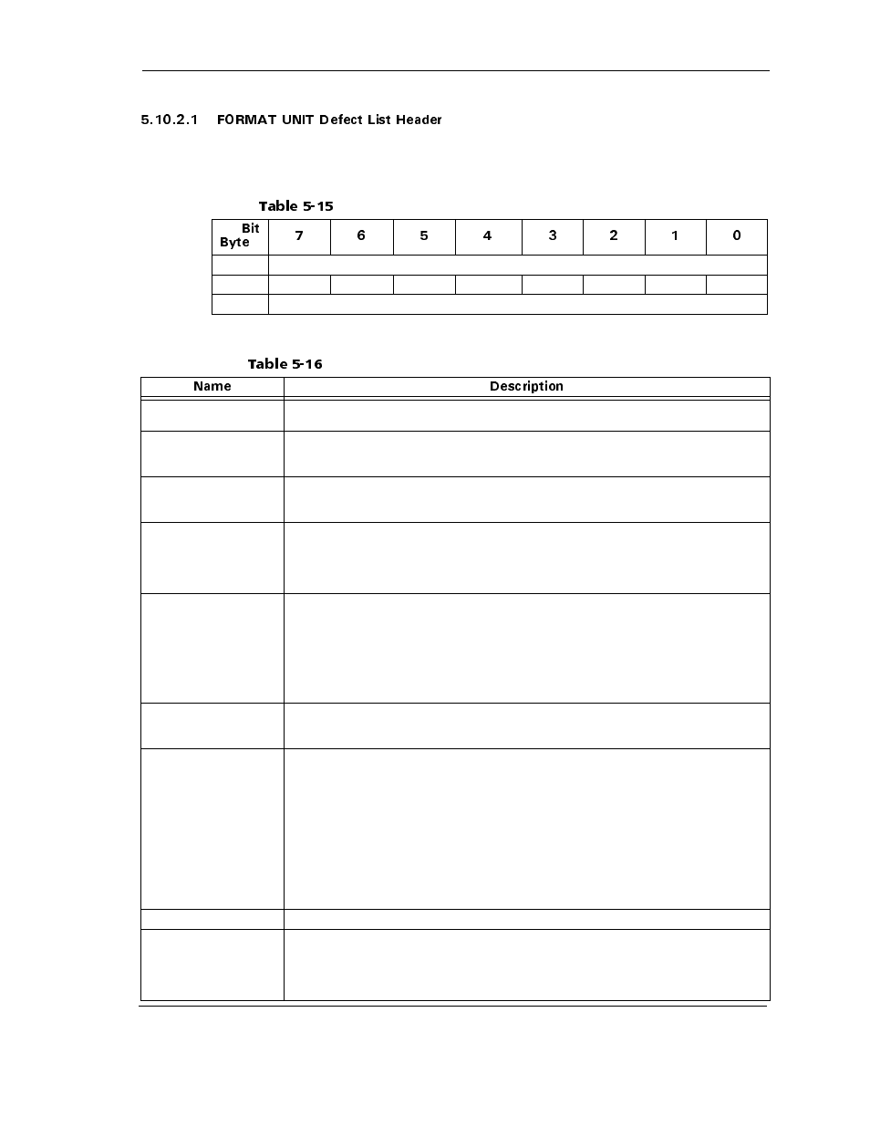 Table 5-15, Format unit defect list header-data format -17, Table 5-16 | Maxtor ATLAS 10K III User Manual | Page 81 / 284