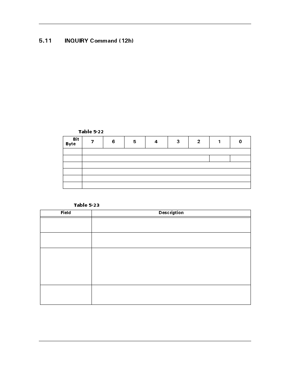 11 inquiry command (12h), 11 inquiry command (12h) -20, Table 5-22 | Inquiry command descriptor block-data format -20, Table 5-23, 037+4; %qoocpf j | Maxtor ATLAS 10K III User Manual | Page 84 / 284