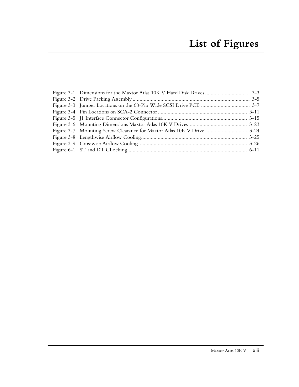 List of figures | Maxtor 10K V User Manual | Page 10 / 253