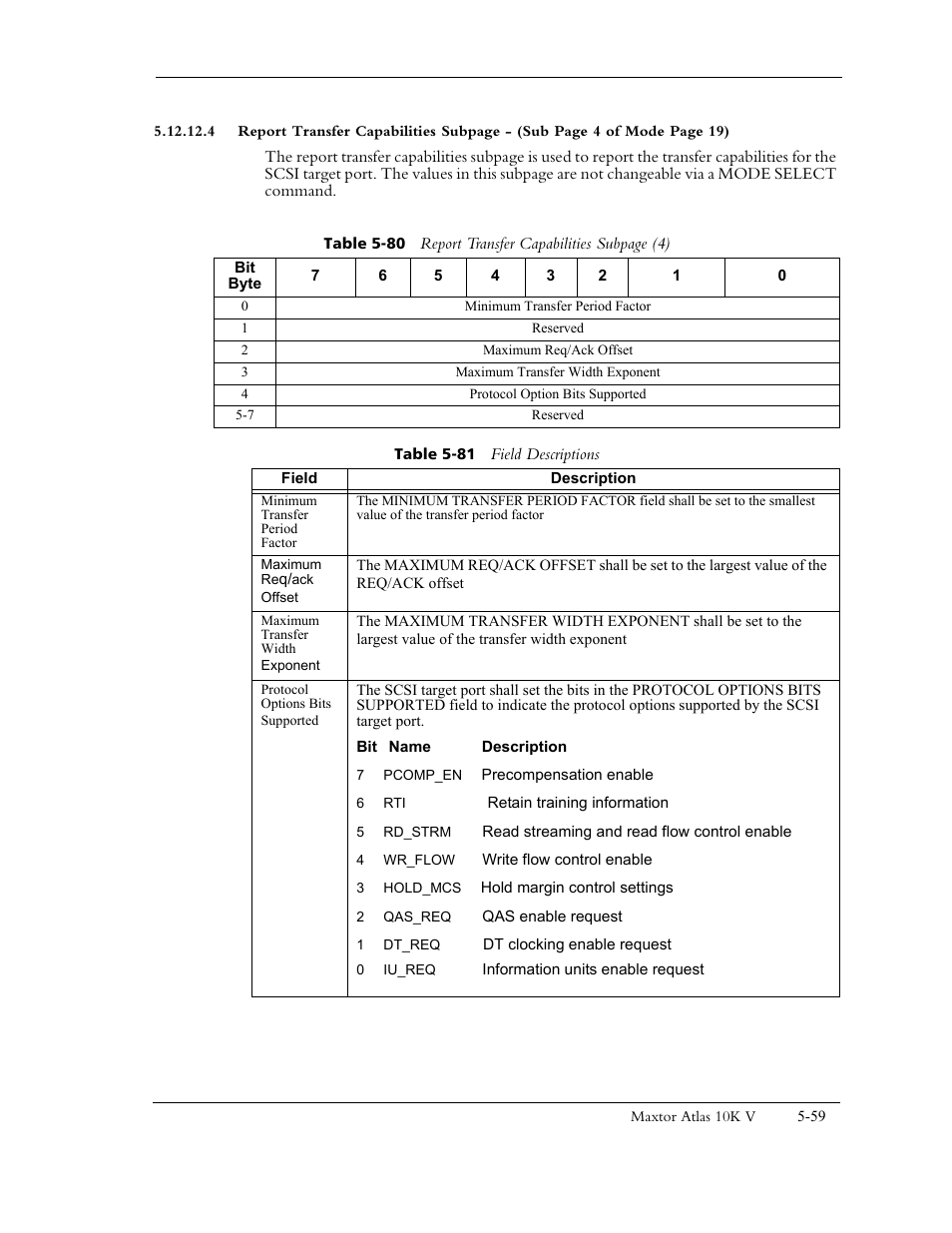 Table 5-81 field descriptions | Maxtor 10K V User Manual | Page 117 / 253