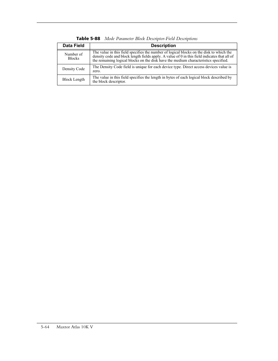 Table 5-88, for descriptions of | Maxtor 10K V User Manual | Page 122 / 253