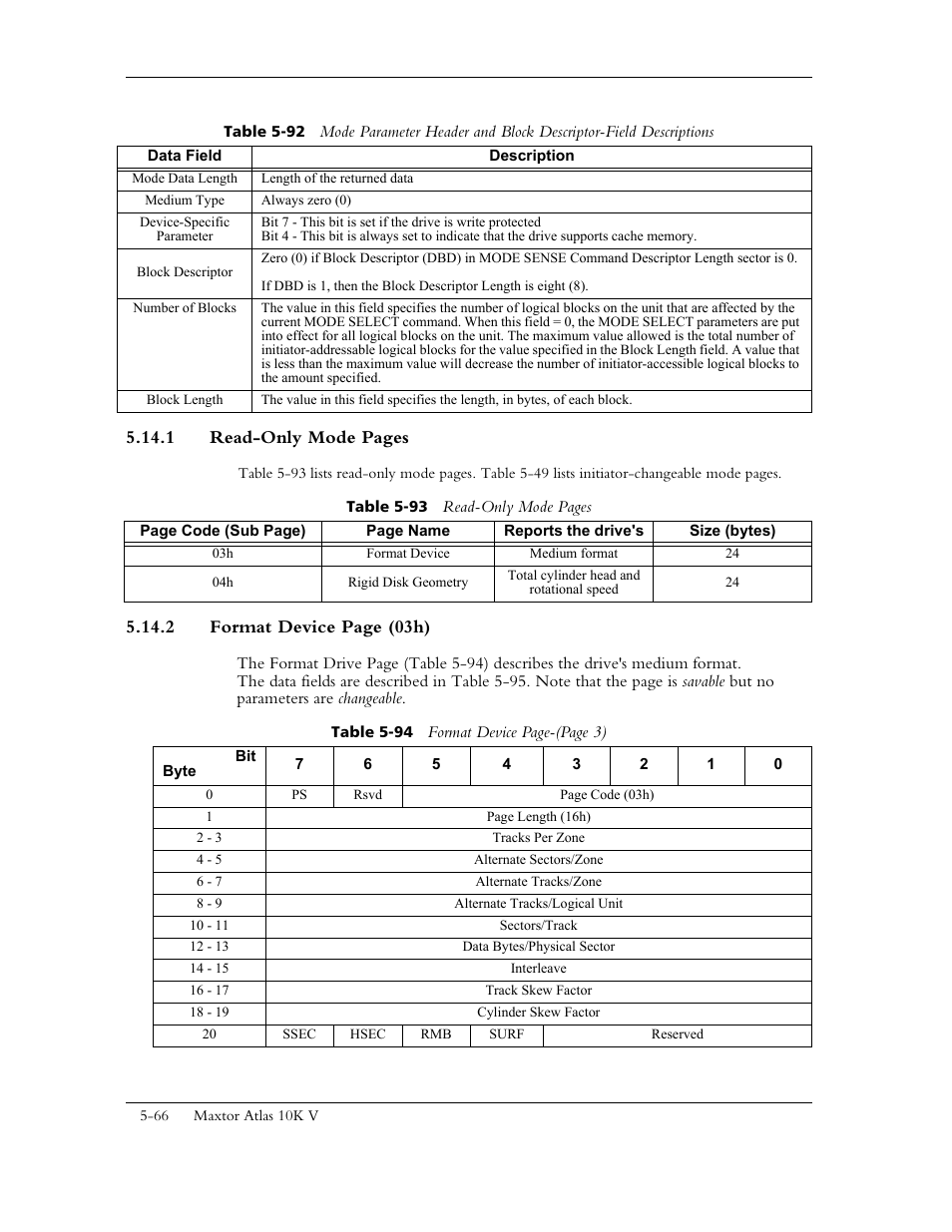 Table 5-92 | Maxtor 10K V User Manual | Page 124 / 253