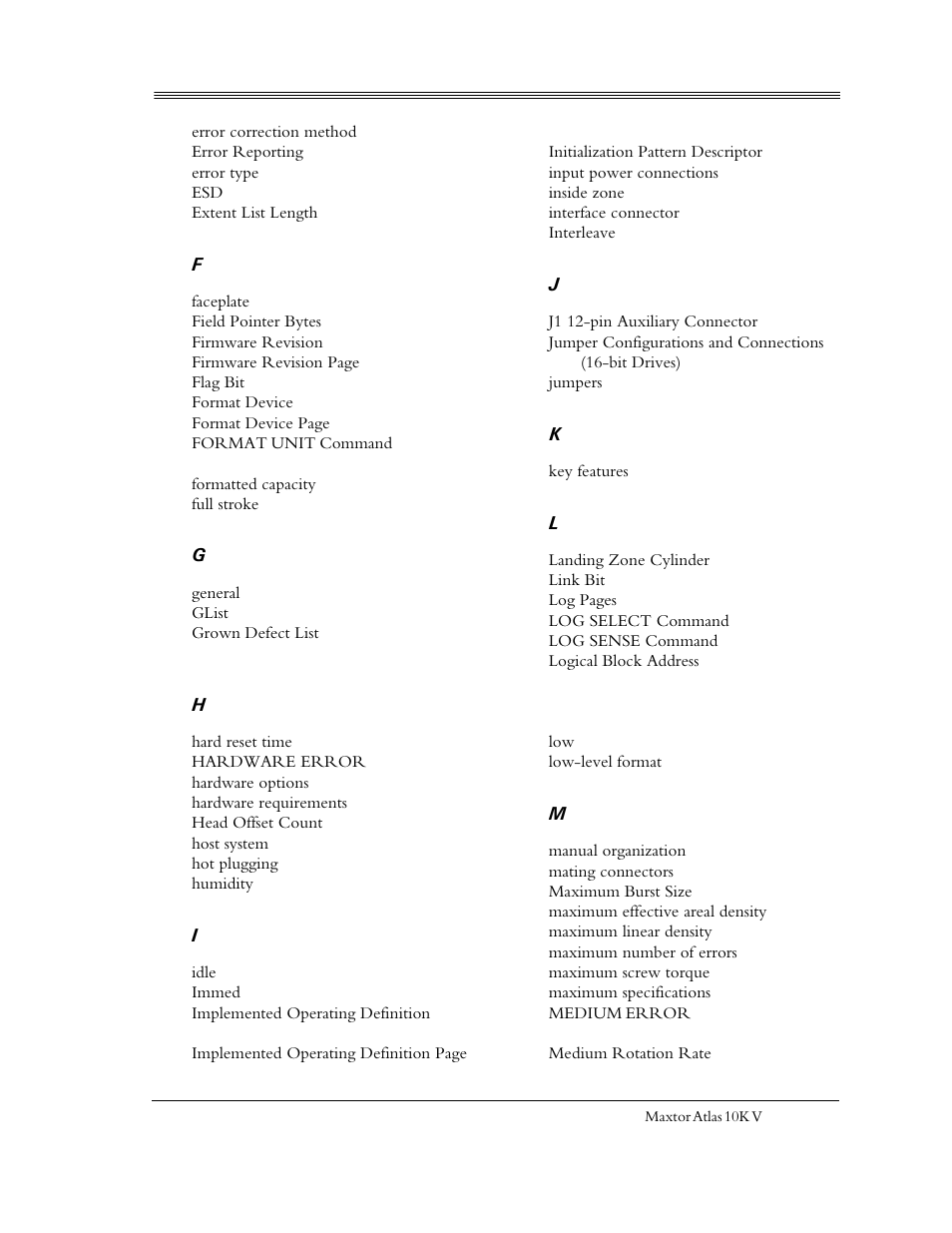 Maxtor 10K V User Manual | Page 250 / 253