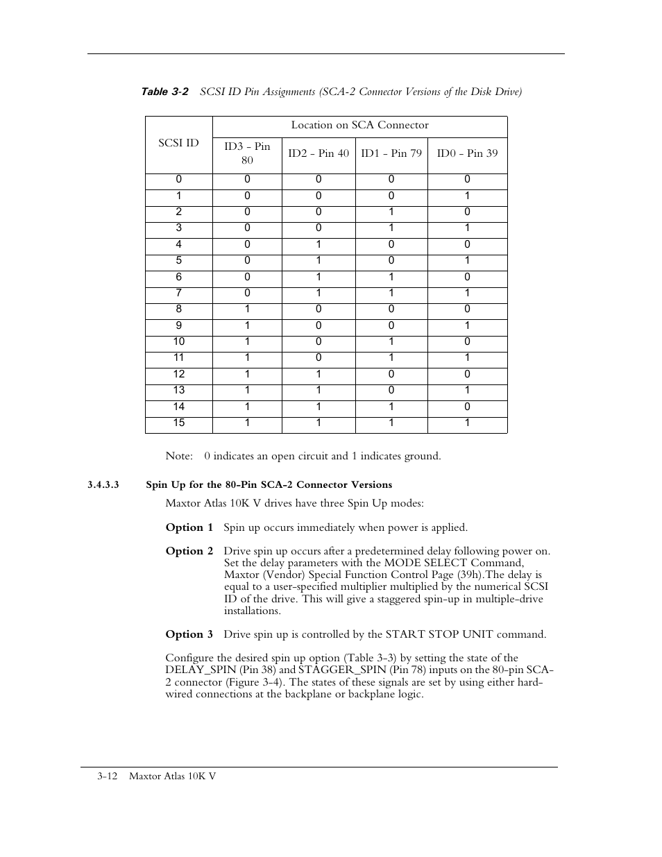 3 spin up for the 80-pin sca-2 connector versions | Maxtor 10K V User Manual | Page 36 / 253