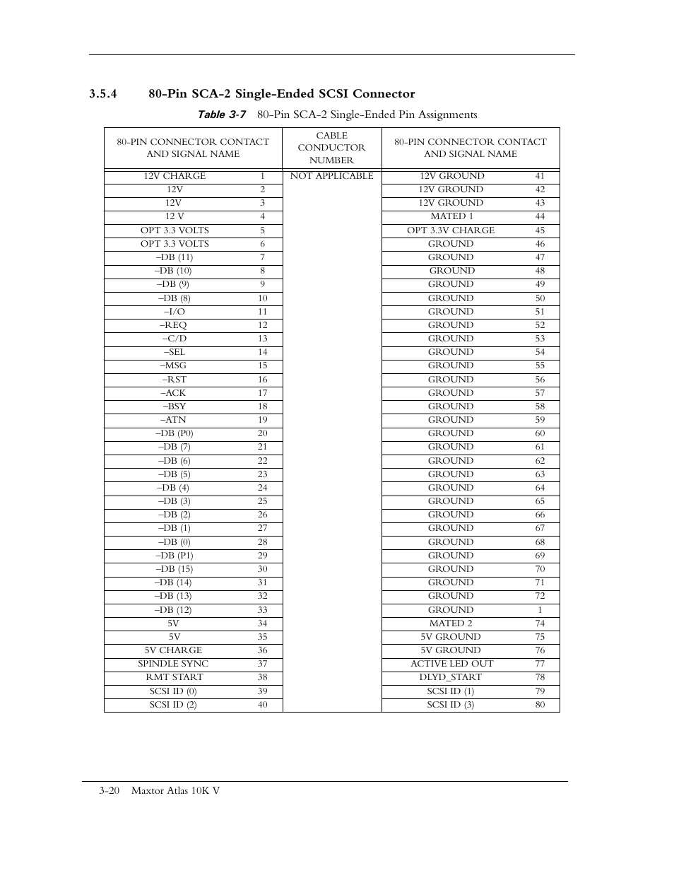 4 80-pin sca-2 single-ended scsi connector | Maxtor 10K V User Manual | Page 44 / 253