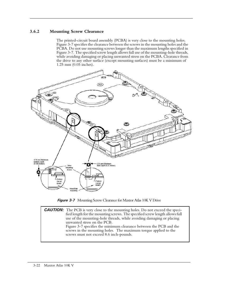 2 mounting screw clearance | Maxtor 10K V User Manual | Page 46 / 253