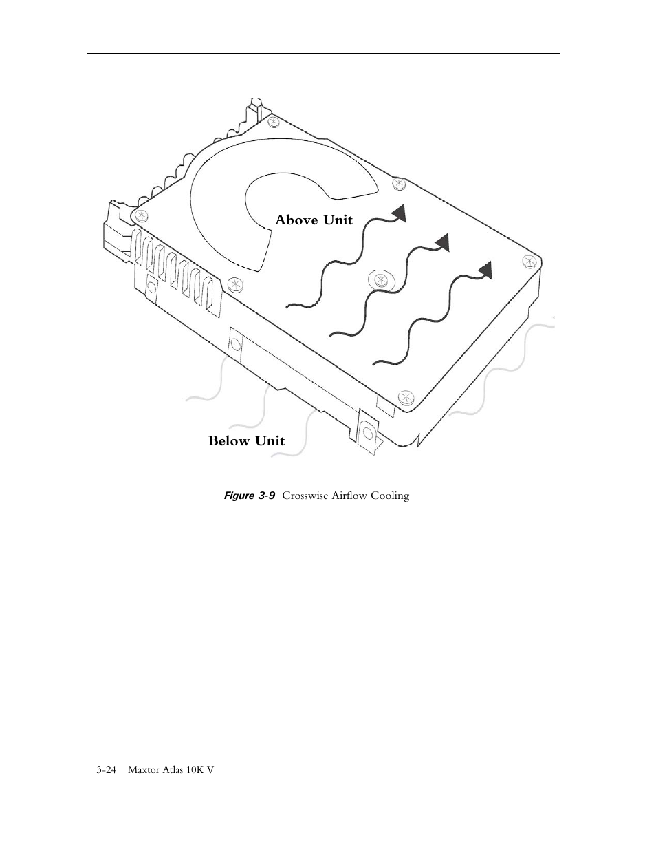 Figure 3-9 crosswise airflow cooling | Maxtor 10K V User Manual | Page 48 / 253