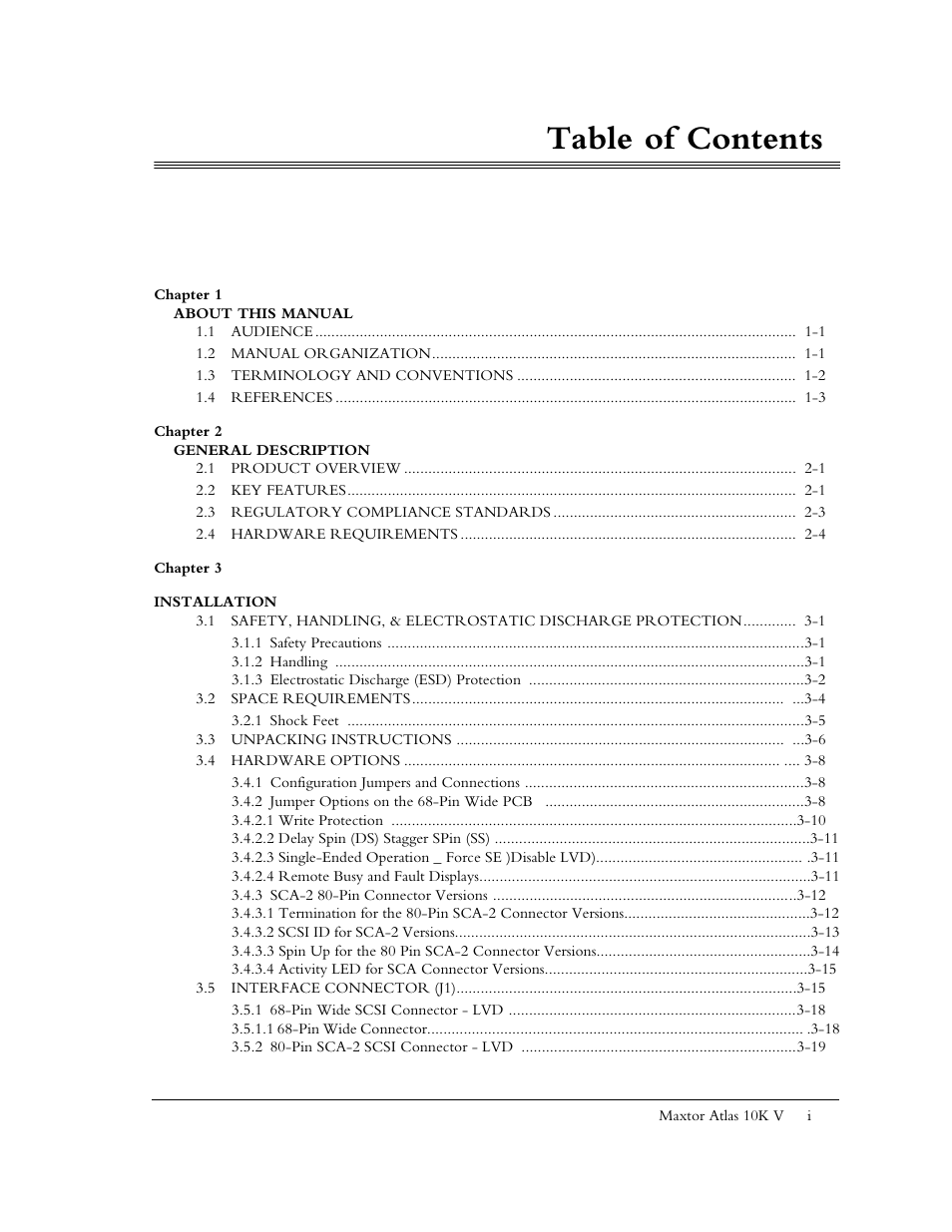 Maxtor 10K V User Manual | Page 5 / 253