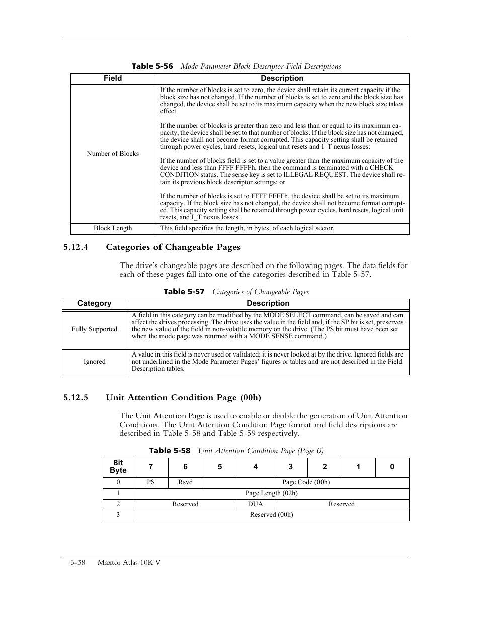 Ble 5-56 descri, D table 5-56) | Maxtor 10K V User Manual | Page 96 / 253