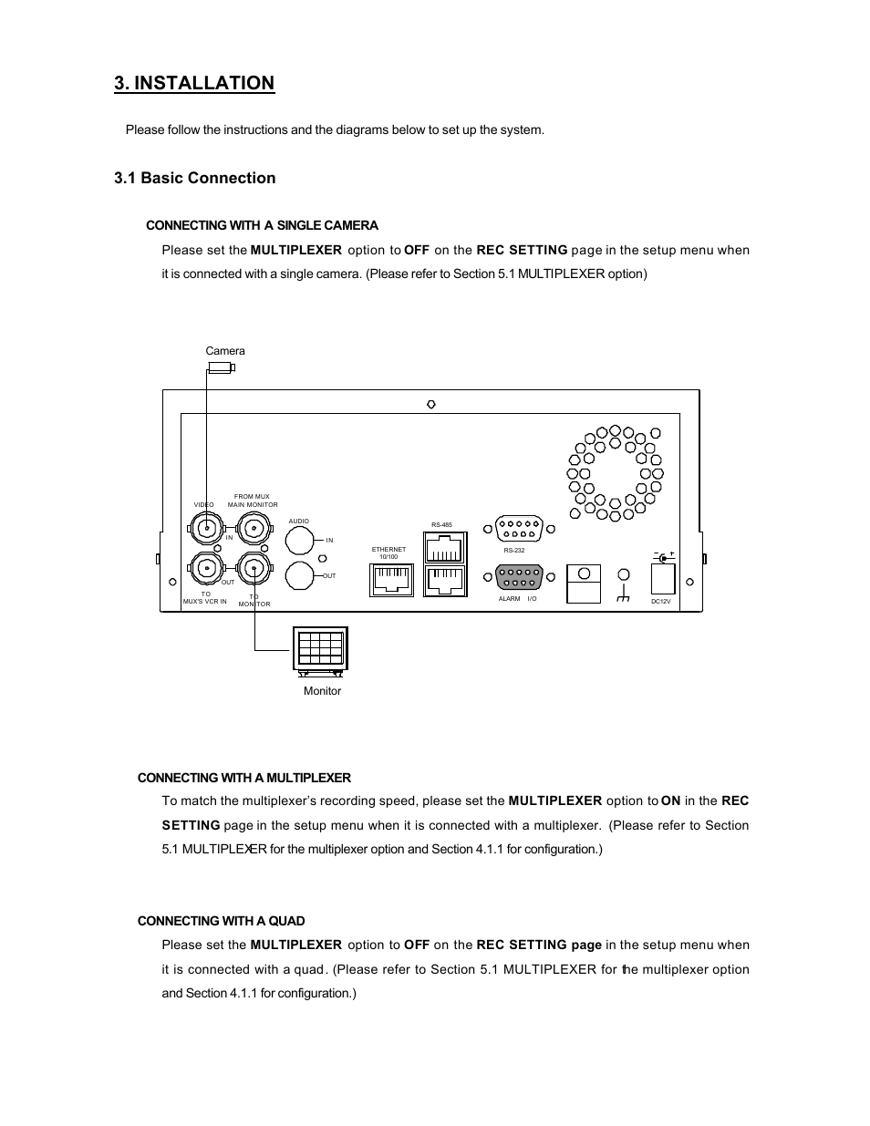 Installation, 1 basic connection | Maxtor SLD240 User Manual | Page 10 / 77