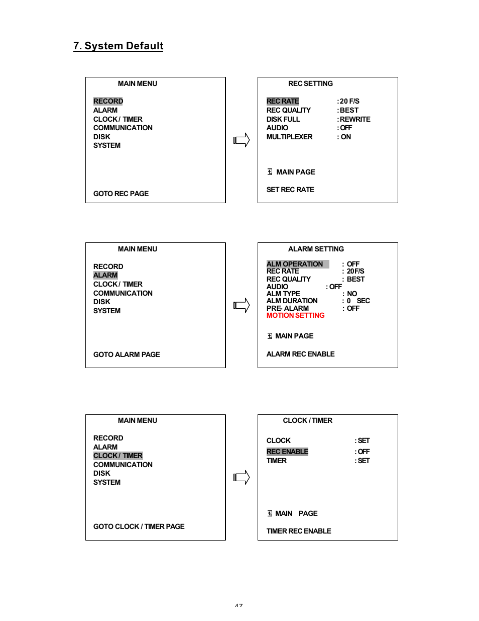 System default | Maxtor SLD240 User Manual | Page 48 / 77