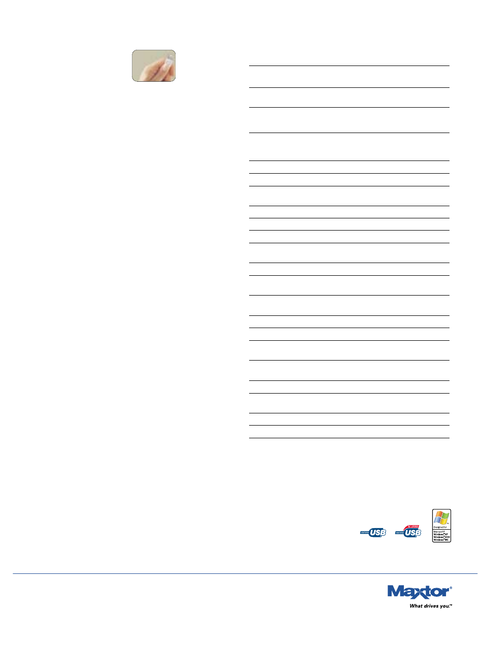 Specifications | Maxtor 3000LS User Manual | Page 2 / 2
