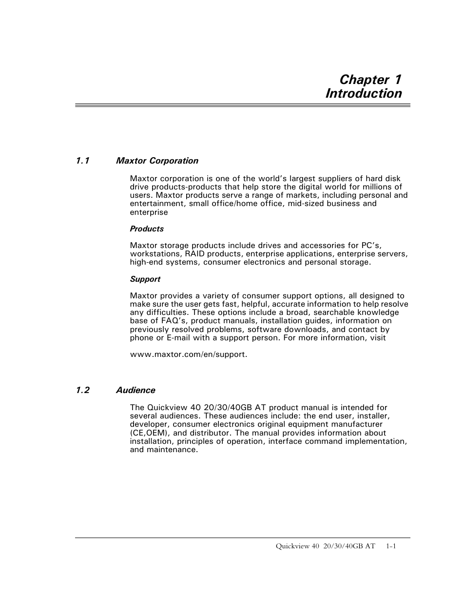 Chapter 1 introduction | Maxtor 1925 User Manual | Page 10 / 69