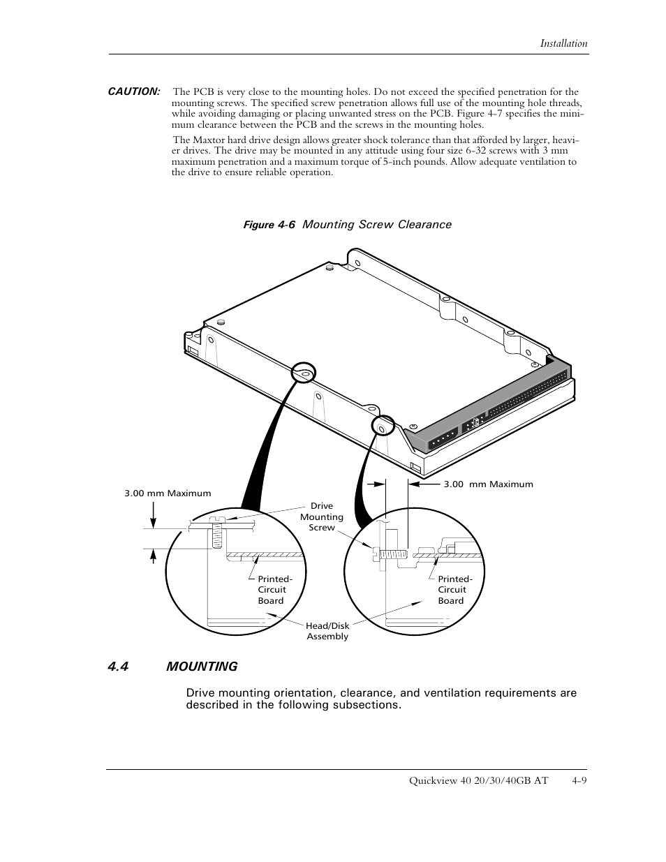 4 mounting | Maxtor 1925 User Manual | Page 34 / 69