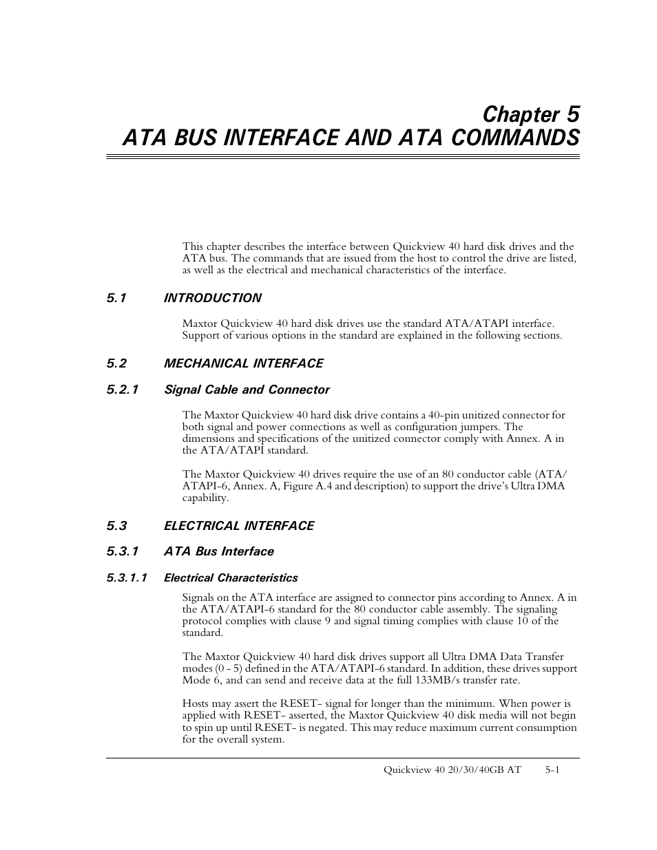 Chapter 5 ata bus interface and ata commands | Maxtor 1925 User Manual | Page 44 / 69