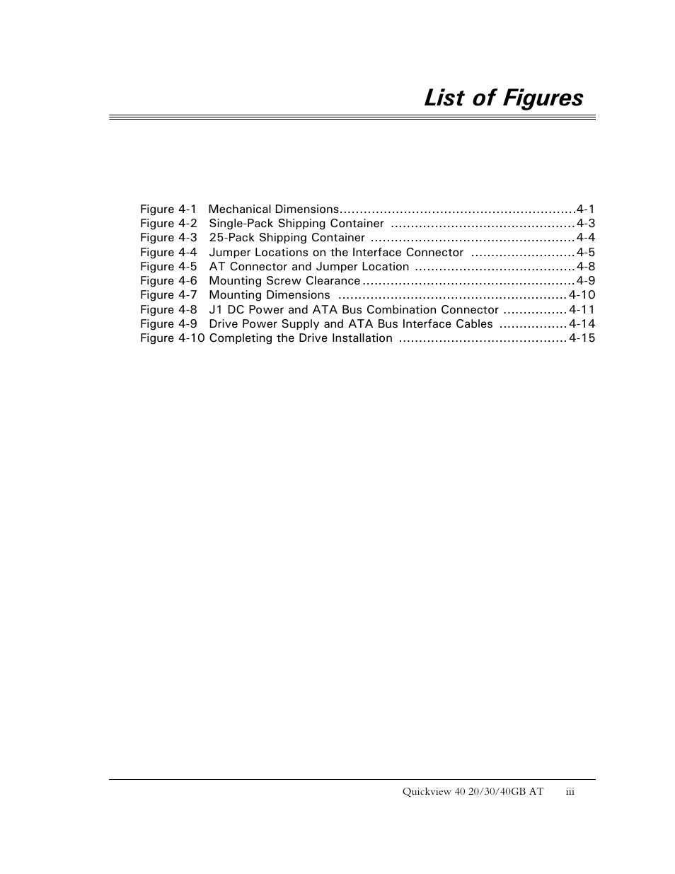 List of figures | Maxtor 1925 User Manual | Page 8 / 69