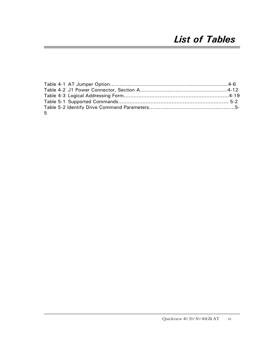 List of tables | Maxtor 1925 User Manual | Page 9 / 69