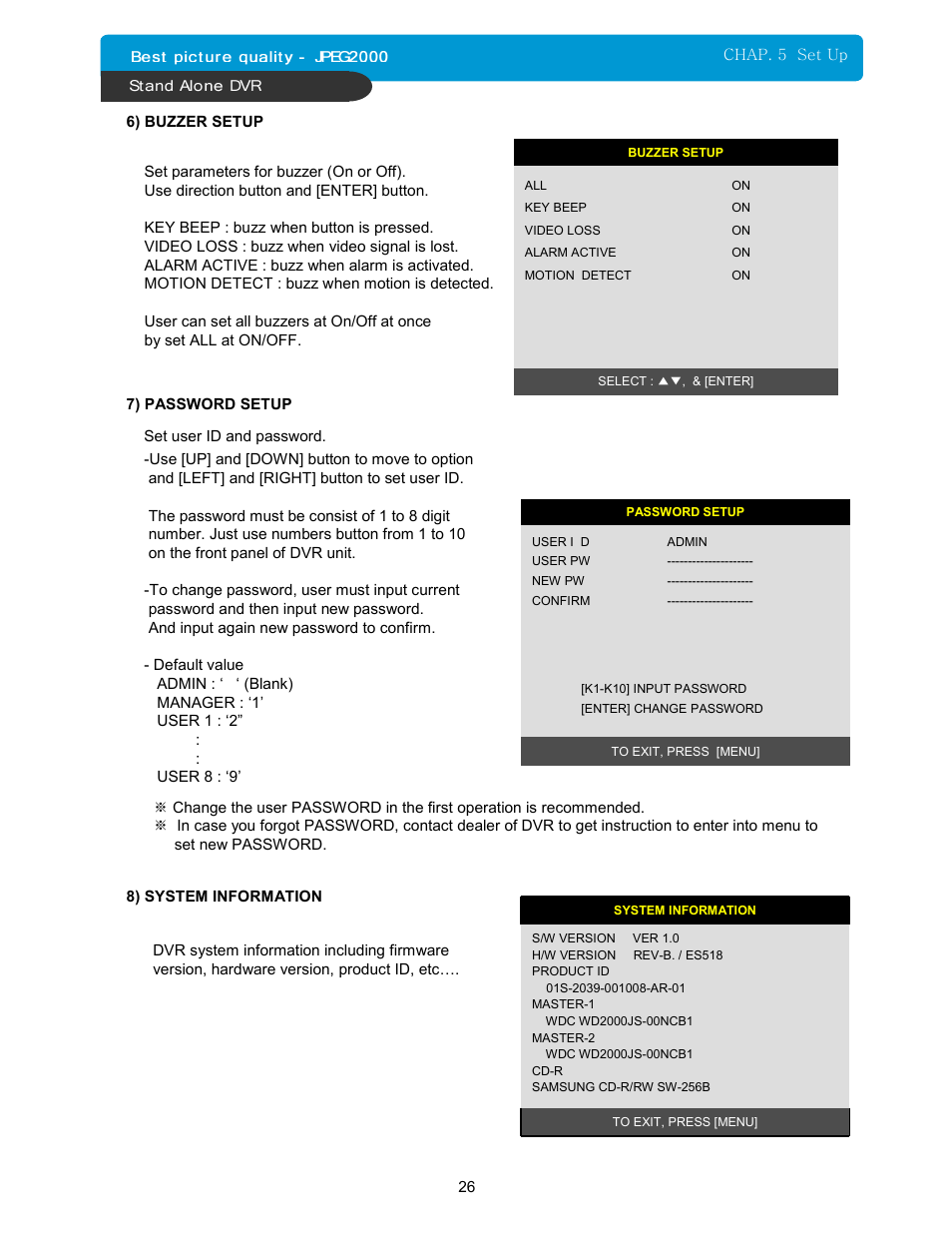 Maxtor 16Channel Stand Alone DVR User Manual | Page 27 / 59