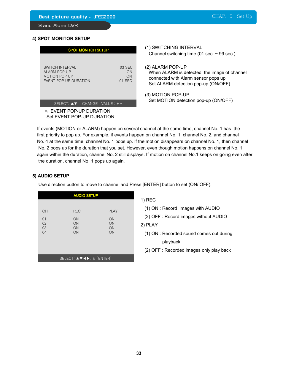 Maxtor 16Channel Stand Alone DVR User Manual | Page 34 / 59