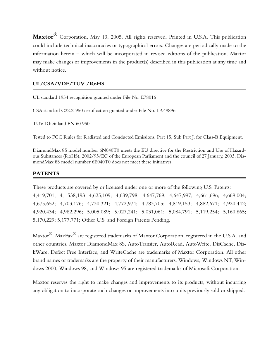 Maxtor Computer Drive User Manual | Page 2 / 67