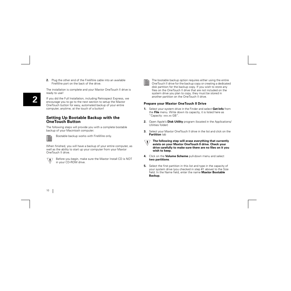 Maxtor FireWire 800 User Manual | Page 12 / 57