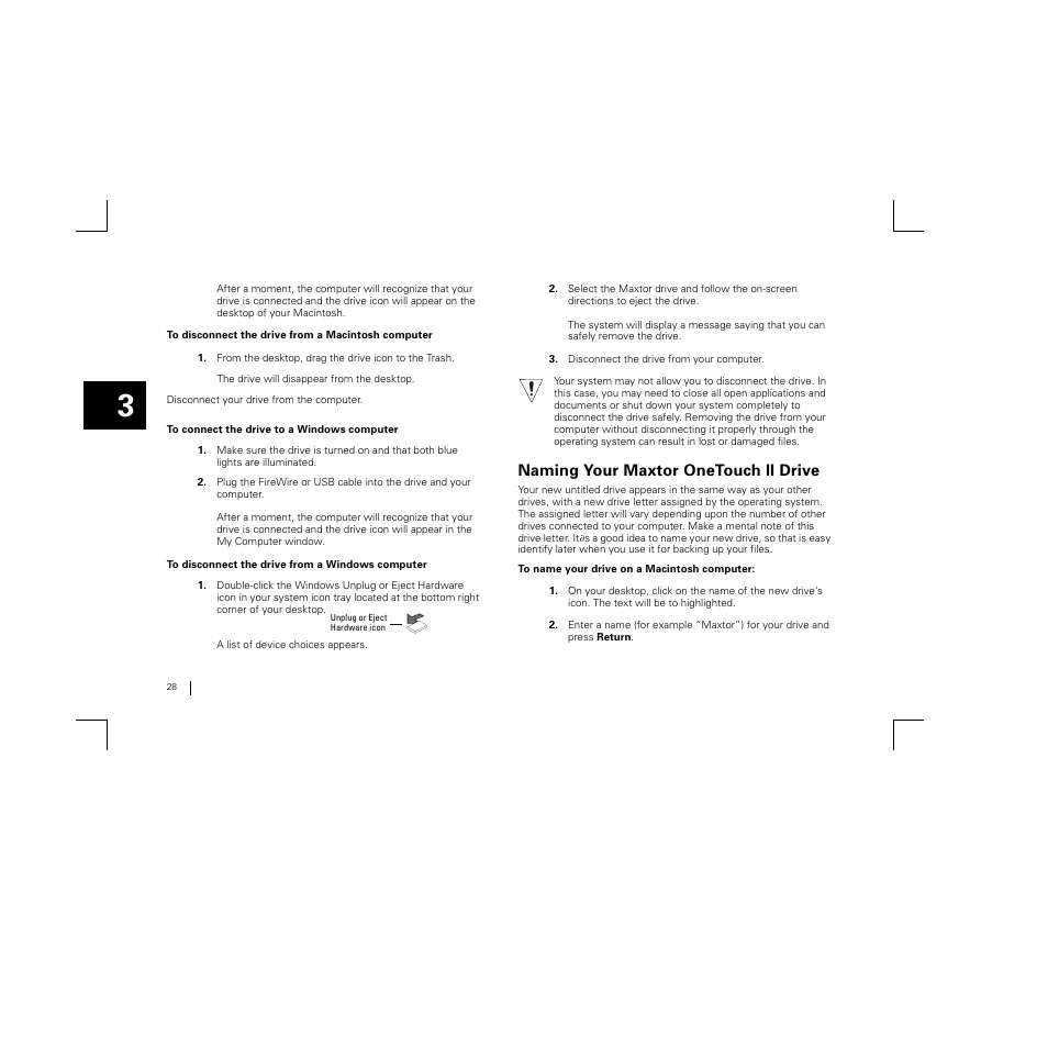 Naming your maxtor onetouch ii drive | Maxtor FireWire 800 User Manual | Page 30 / 57